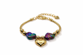 Rainbow Heart Gold-Plated Bracelet
