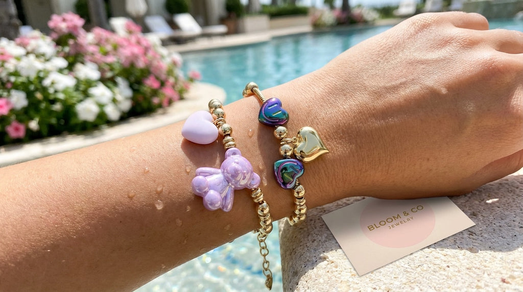 Rainbow Heart Gold-Plated Bracelet