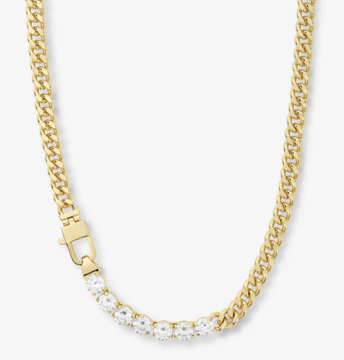 Infinity Diamond Row Necklace – 16"