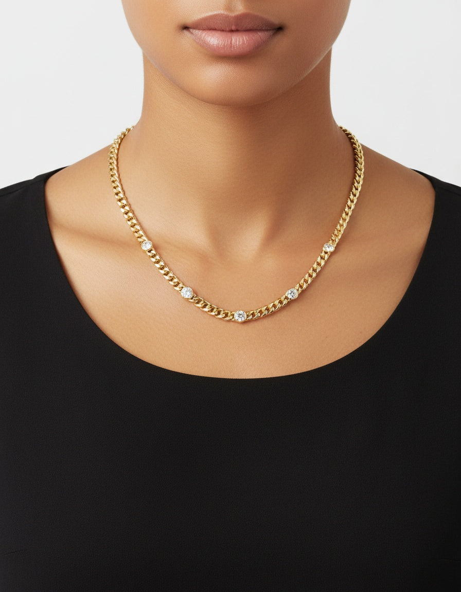 Trinity Diamond Accent Necklace – 16”