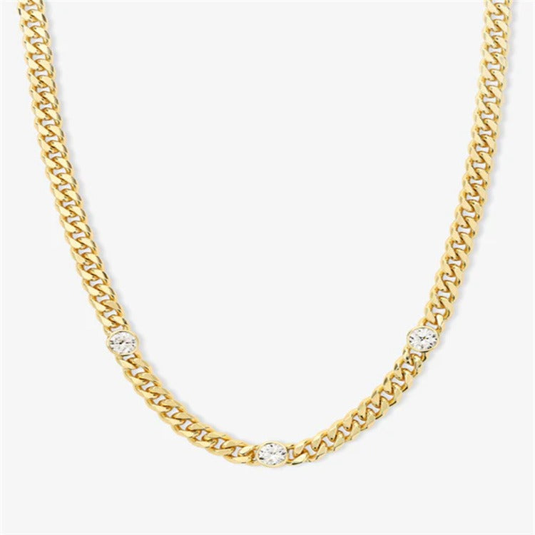 Trinity Diamond Accent Necklace – 16”