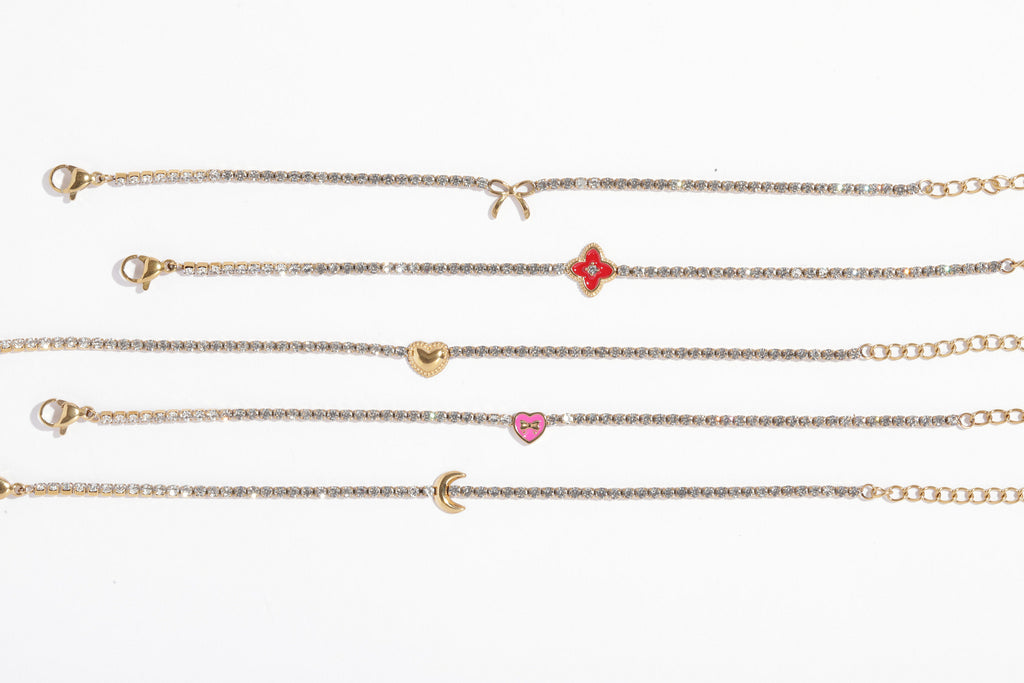 Dainty 18K Gold PVD Diamond Tennis Bracelet | Waterproof